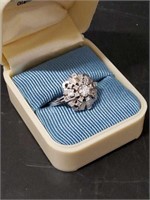 Gorgeous Victorian 18k White Gold Diamond Ring
