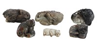 Six Chinese Jade or Stone Carvings