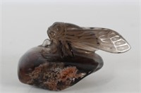 Unusual Chinese Carved Quartz Cicada