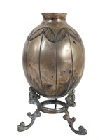 Southeast Asian Silver Vase on Stand