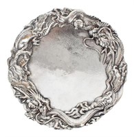 Japanese Export Silver Dragon Plate