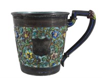 Chinese Export Enamel on Silver Cup