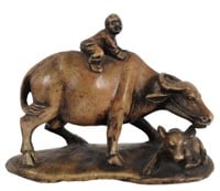Chinese Carved Soapstone of a Boy on a Buffalo