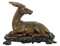 Chinese Carved Soapstone Buck