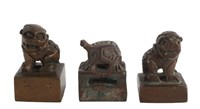 Three Chinese Small Bronze Chop Seals