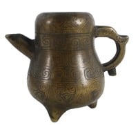 19th C Chinese Bronze Miniature Teapot