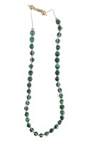 Strand of Forty Malachite Beads