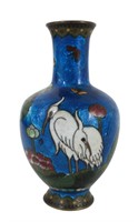 Japanese Cloisonne Enamel on Brass Small Vase