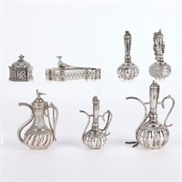7 Miniature Silver and Sterling Indian Objects