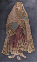 Massive Indian Painting Woman in Elaborate Dress