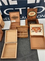 assortment of cigar boxes