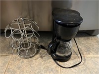 Coffee pot maker, Coffee pod stand, Plates