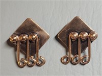 Vintage Renoir Copper Modernist Earrings