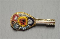 Vintage Micro Mosaic Lute Brooch