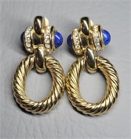 Vintage Givenchy Heavy Goldtone Clip Earrings