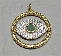 .925 Evil Eye Necklace Pendant 3.3 TGW