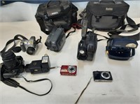 cameras camcorder and Polaroid