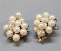 Vintage Real Pearl GF Earrings