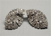 Vintage Rhinestone Kramer Clip Earrings