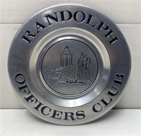 VERY UNIQUE RANDOLF OFFICERS CLUB PLAQUE 10 1/2"