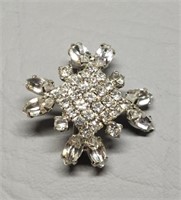 Vintage White Rhinestone Brooch