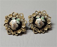 Vintage Cloisonne Earrings
