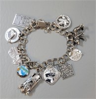 .925 Vintage Charm Bracelet 42.24 Grams 6"