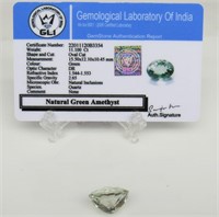 11.1 ct Green Amethyst Gemstone