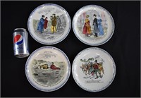 4 French 1920's Faience Plates