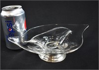 WEB Sterling Silver & Glass Divided Candy Dish