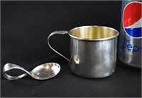 2pc Sterling Silver Baby Cup & Spoon Set