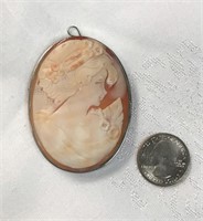 Michele Diluca Sterling Silver Shell Cameo Brooch