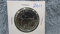 2011 CANADIAN GRIZZLEY BEAR SILVER COIN