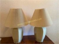 Pair of beige/tan colored lamps