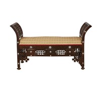 Syrian Mother of Pearl Inlaid Bench