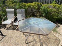 Large Outdoor Table and Two Chairs