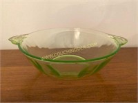 Vintage Antique Uranium Green Glass Bowl