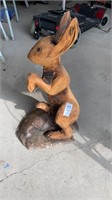 Wooden rabbit statue