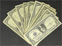 (10)  1957 $1 Silver Certificates