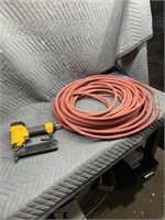 Pair of rubber air hoses, air stapler working