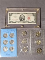 1979-80 Susan B Anthony dollars & $2 red seal