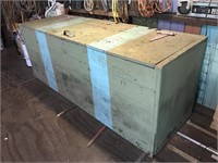 Large painted wooden storage box