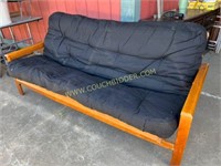 Futon set - wooden frame with mattress/cushion