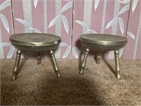 Pair of brass Turkish foot warmer stools