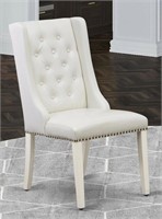 Forney Parson Chair, White PU Leather