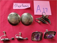 M - MIXED LOT OF STERLING SILVER EARRINGS (A17)