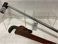 Socket Wrench 1 5/16” & 24” Pipe Wrench