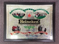 Large Vintage Heineken Beer Bar Mirror
