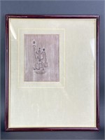 Signed Original Holy Family Embossed Paper Art