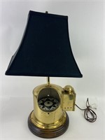 Brass & Wood Nautical Compass Lamp